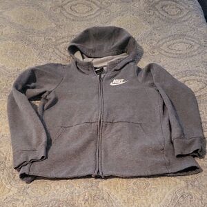 Nike Kids Charcoal Gray Zip-Up Hoodie
